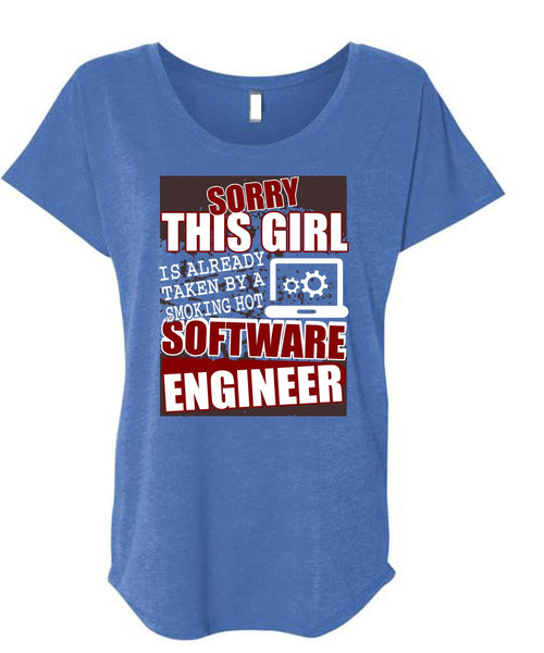 Smoking Hot Software Engineer T Shirt, Being An Engineer T Shirt, Cool Shirt (Ladies' Triblend Dolman Sleeve)