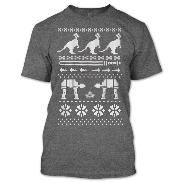 A black t-shirt with the shopify logo