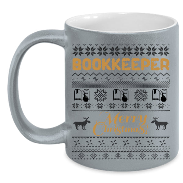 Merry Christmas Coffee Mug, Bookkeeper Accent Mug