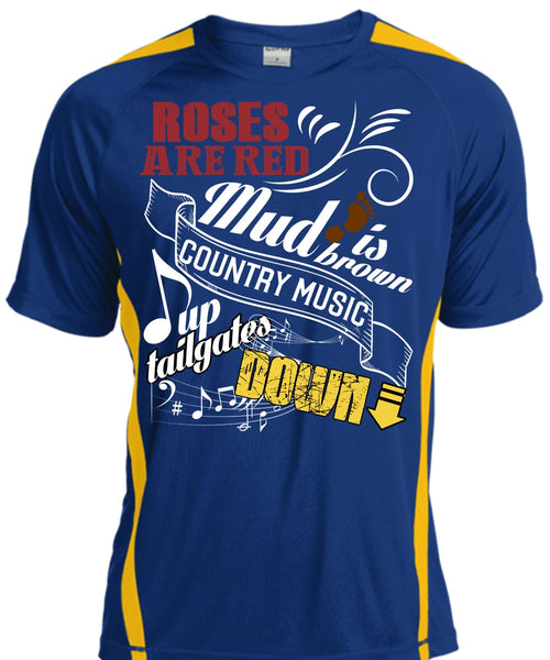 Roses Are Red T Shirt, Country Music Up Tailgates Down T Shirt, Cool Shirt