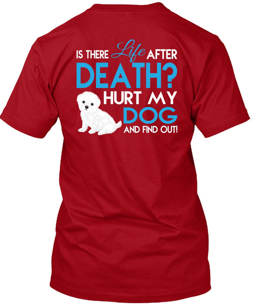 Hurt My Dog And Find Out T Shirt, Is There Life After Death T Shirt