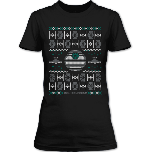 A black t-shirt with the shopify logo