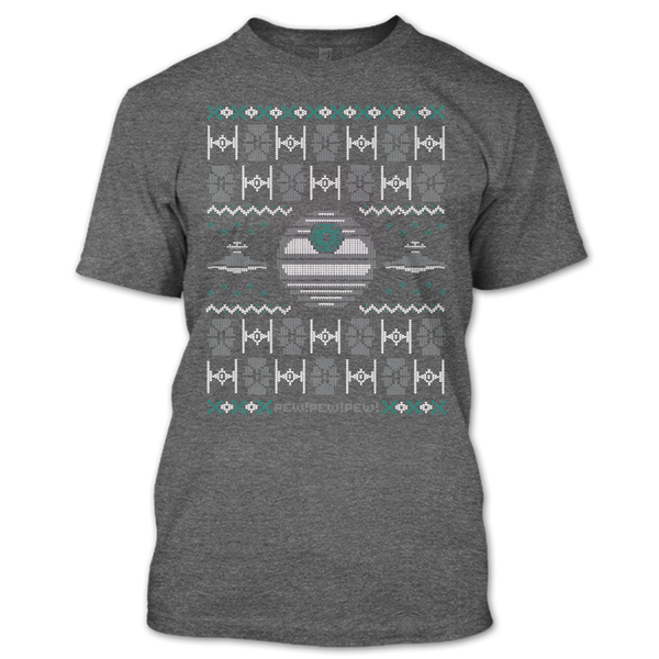 A black t-shirt with the shopify logo