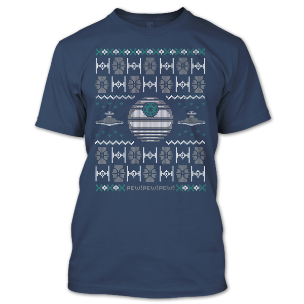 A black t-shirt with the shopify logo