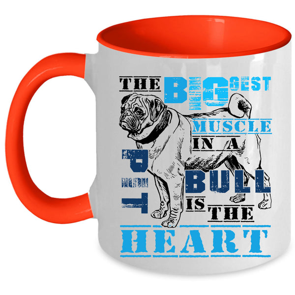 The Heart Coffee Mug, The Biggest Muscle In A Pit Bull Accent Mug