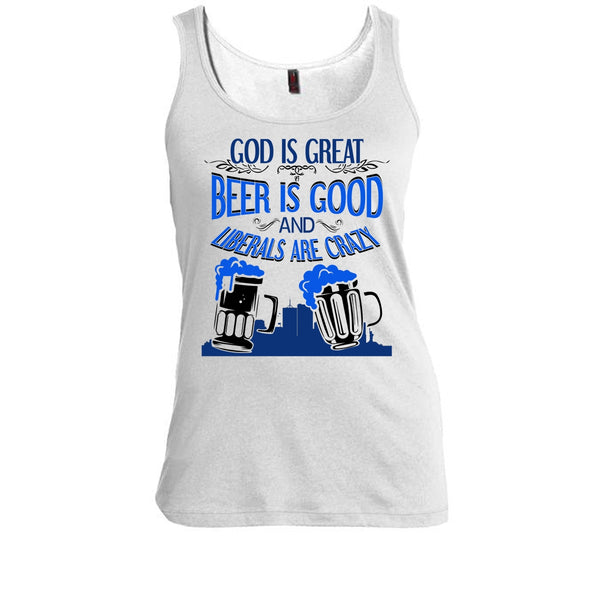 God Is Great T Shirt, Coolest Beer Drinker Tank Top