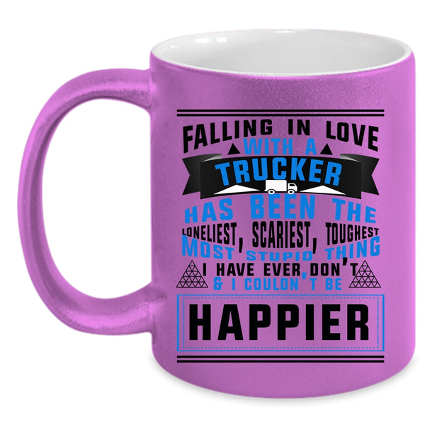 I Love Truck Driver Coffee Mug, Falling In Love With A Trucker Accent Mug