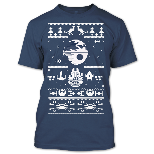 A black t-shirt with the shopify logo