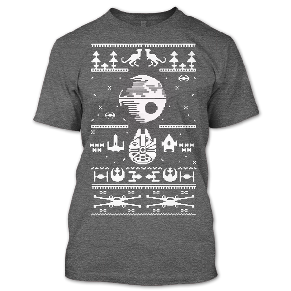 A black t-shirt with the shopify logo