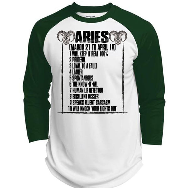 Aries Will Knock Your Lights Out T Shirt, I Love Aries T Shirt, Awesome T-Shirts  (Polyester Game Baseball Jersey)