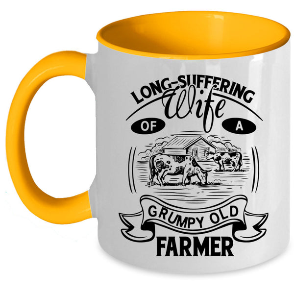 Cool Grandmas Coffee Mug, Wife Of A Grumpy Old Farmer Accent Mug