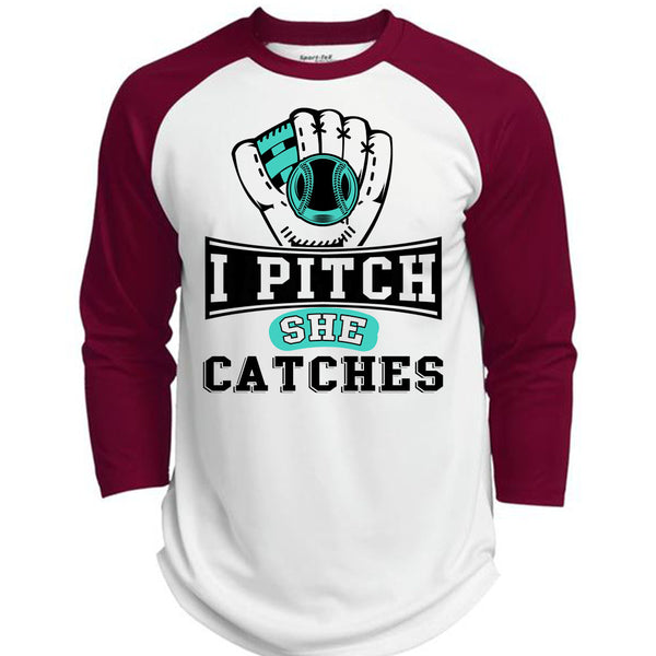 I Pitch She Catch T Shirt, Being A Baseball Player T Shirt, Awesome T-Shirts  (Polyester Game Baseball Jersey)
