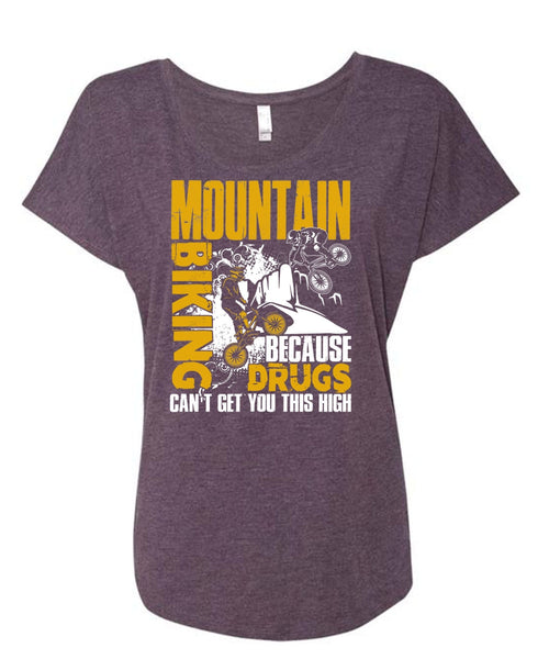 Mountain Biking T Shirt, Being A Biker T Shirt, Cool Shirt (Ladies' Triblend Dolman Sleeve)