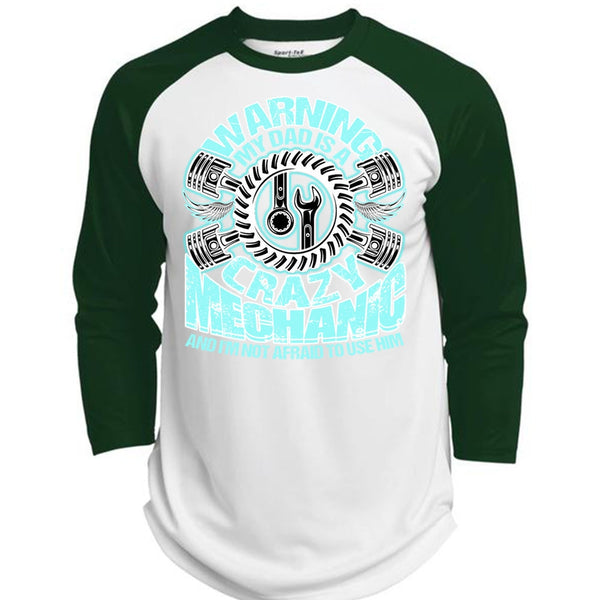 My Dad Is A Crazy Mechanic T Shirt, I Love Mechanic T Shirt, Awesome T-Shirts  (Polyester Game Baseball Jersey)
