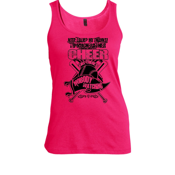I'd Much Rather Cheer T Shirt, Awesome Baseball Player Tank Top