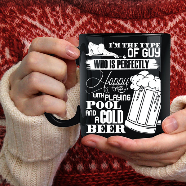 Happy With Playing Pool And A Cold Beer Coffee Mug, Cool Dad Coffee Cup