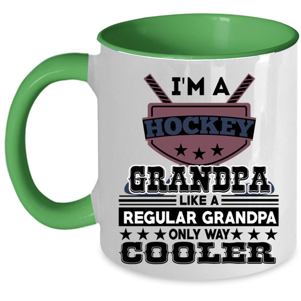 Regular Grandpa Coffee Mug, I'm A Hockey Grandpa Accent Mug