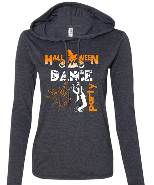 Halloween Dance Party T Shirt, I Love You Pumpkin T Shirt (Anvil Ladies Ringspun Hooded)