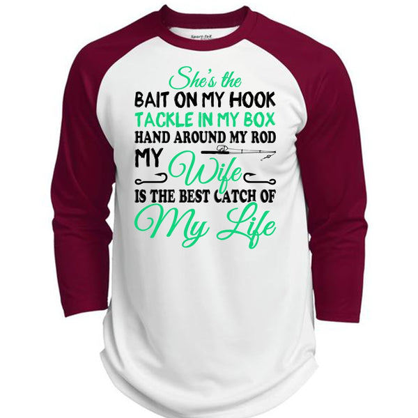 My Wife Is The Best Catch Of My Life T Shirt, Family T Shirt  (Polyester Game Baseball Jersey)