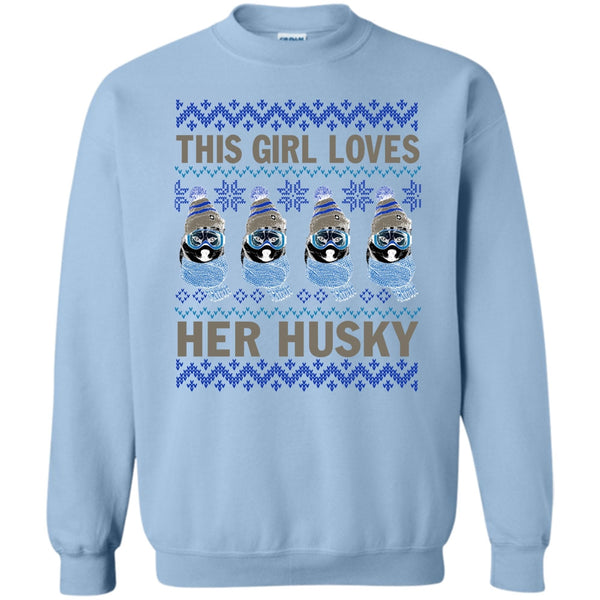 Husky Merry Christmas T Shirt, This Girl Loves Her Husky Sweatshirt