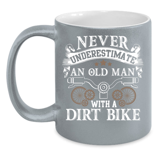 An Old Man With A Dirt Bike Coffee Mug, Cool Grandpa Coffee Cup