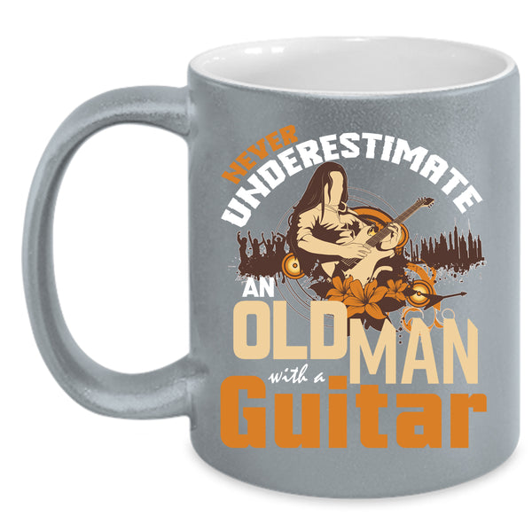 An Old Man With A Guitar Coffee Mug, Funny Grandpas Coffee Cup
