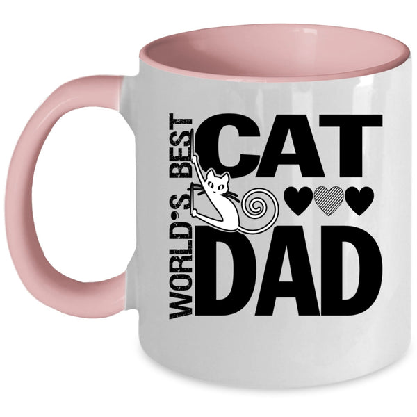 Cool Cat Dad Coffee Mug, World's Best Cat Dad Accent Mug
