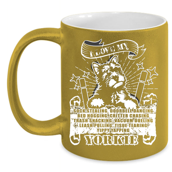 I Love My Yorkie Coffee Mug, Cute Dogs Coffee Cup