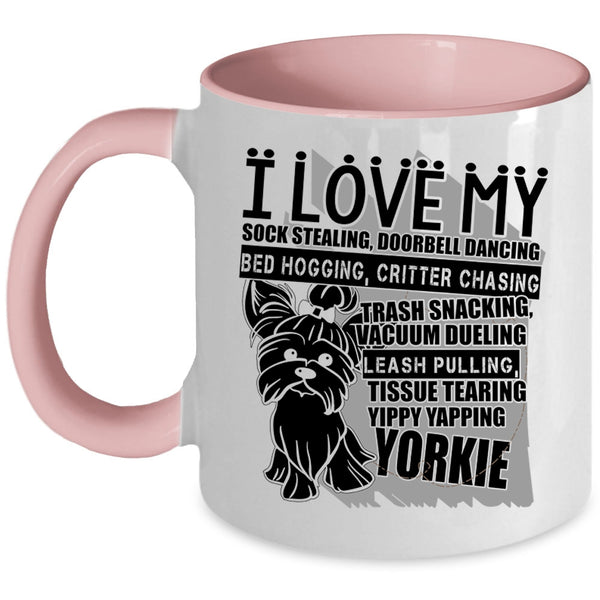 Cute Yorkie Coffee Mug, I Love My Yorkie Accent Mug