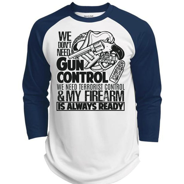 We Don't Need Gun Control T Shirt, I Love Veteran T Shirt, Awesome T-Shirts  (Polyester Game Baseball Jersey)