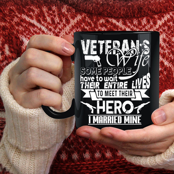 Veteran's Wife Coffee Mug, Cool Just Married Coffee Cup
