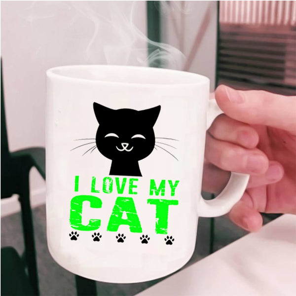 Cute Gift For My Daughter Coffee Mug, I Love My Cat Cup