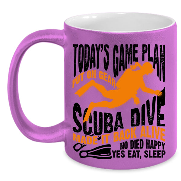 Sport Coffee Mug, Today's Game Plan Put On Gear Scuba Dive Accent Mug
