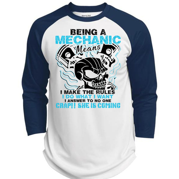 Being A Mechanic Means T Shirt, Being A Mechanic T Shirt, Awesome T-Shirts  (Polyester Game Baseball Jersey)