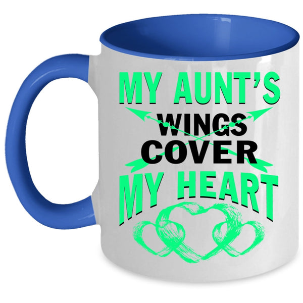 Cute Aunt Coffee Mug, My Aunt's Wings Cover My Heart Accent Mug