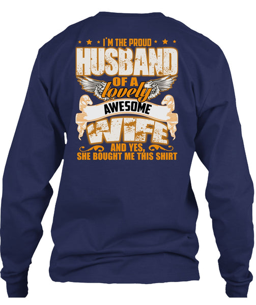 I'm The Proud Husband T Shirt, Lovely Awesome Wife T Shirt