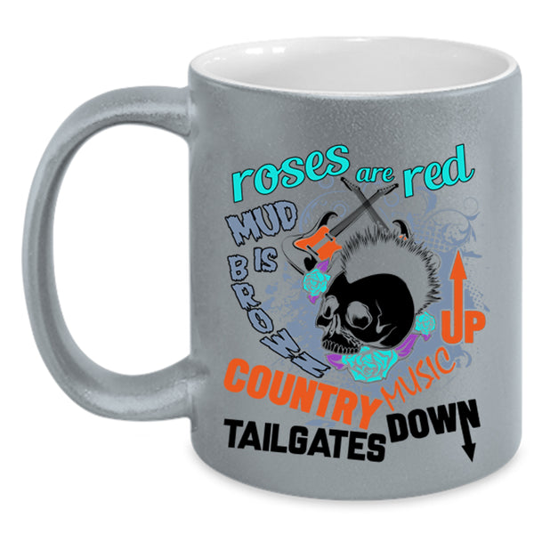 Country Music Up Coffee Mug, Roses Are Red Accent Mug