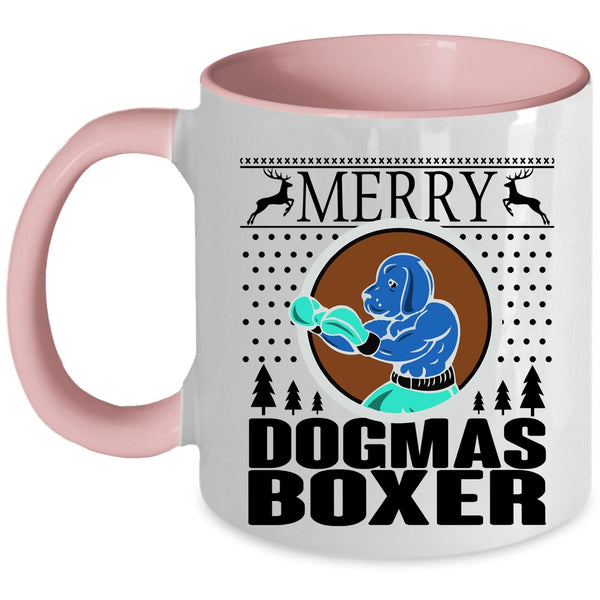 Christmas Gift For Son Coffee Mug, Merry Dogmas Boxer Accent Mug