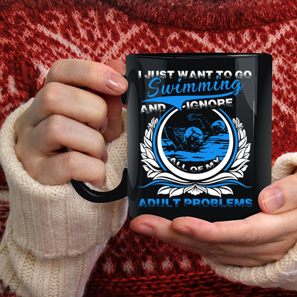 I Just Want To Go Swimming Coffee Mug, Go Swimming Coffee Cup