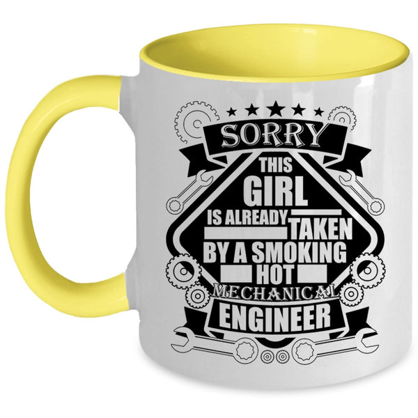 Beautiful Wife Coffee Mug, Taken By A Mechanical Engineer Accent Mug