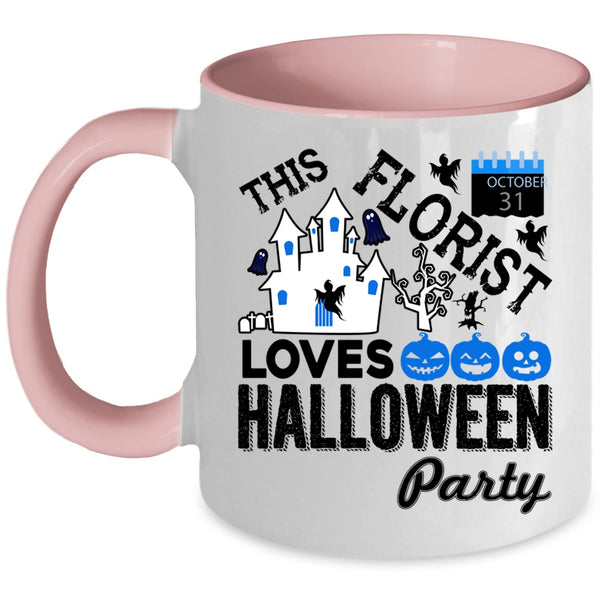 Cute Florist Coffee Mug, This Florist Loves Halloween Party Accent Mug
