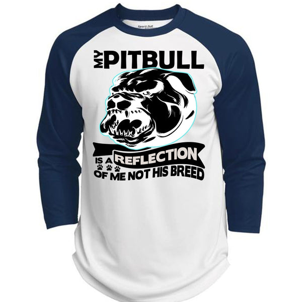 My Pit Bull Is A Reflection T Shirt, I Love Pit Bull T Shirt, Awesome T-Shirts  (Polyester Game Baseball Jersey)