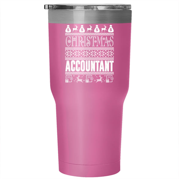 Christmas Accountant Tumbler 30 oz Stainless Steel, Cute Gift For Accountant Travel Mug