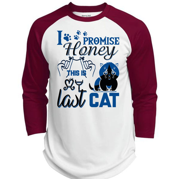 I Promise Honey This Is My Last Cat T Shirt, I Love My Cat T Shirt, Awesome T-Shirts  (Polyester Game Baseball Jersey)