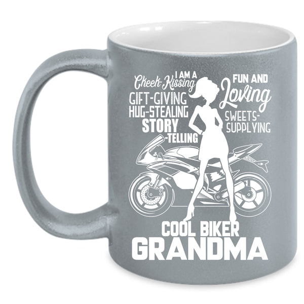 I Am A Cool Biker Grandma Coffee Mug, Cool Biker Grandma Coffee Cup