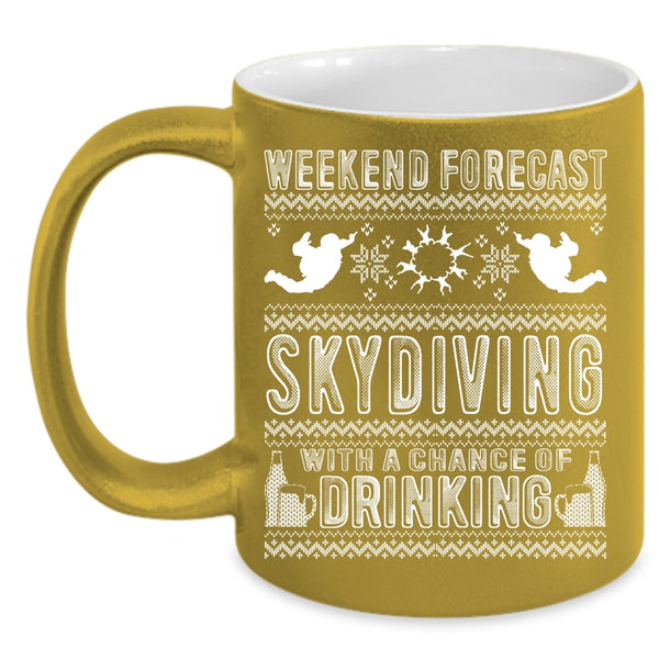 Weekend Forecast Skydiving Coffee Mug, Christmas Gift For Skydiver Coffee Cup