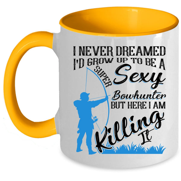 Cool Bowhunter Coffee Mug, I'd Grow Up To Be A Bowhunter Accent Mug