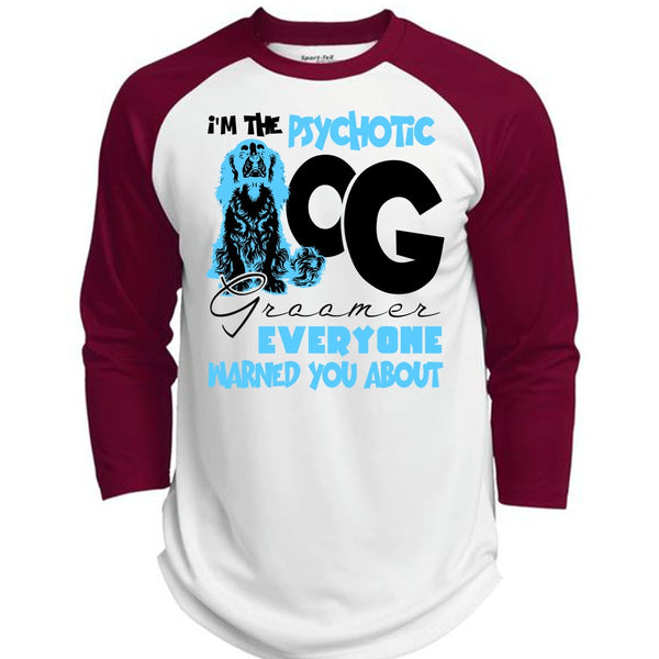 I'm The Psychotic Dog Groomer T Shirt, I Love My Dog T Shirt, Awesome T-Shirts  (Polyester Game Baseball Jersey)