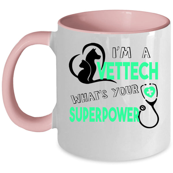 I Love Animals Coffee Mug, I'm A Vettech Accent Mug