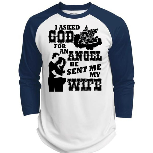 He Sent Me My Wife T Shirt, I Love My Wife T Shirt, Awesome T-Shirts  (Polyester Game Baseball Jersey)